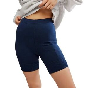 FP Movement Shorts Women S Navy Ribbed Cuff Yoga Athletic Activewear Athleisure